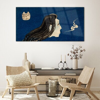 Intention in the smoke Glass Wall Art