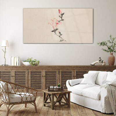 Floral minimalism in delicate shades Glass Wall Art