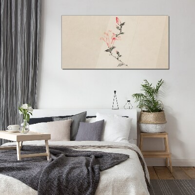 Floral minimalism in delicate shades Glass Wall Art