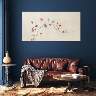 Floral ribbon Glass Wall Art