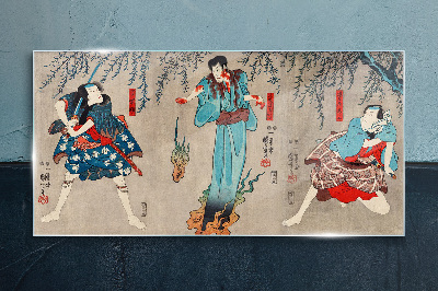 Traditional Japanese stage Glass Wall Art
