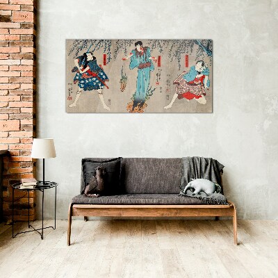 Traditional Japanese stage Glass Wall Art