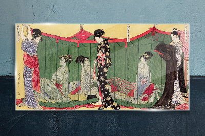 A scene from Japanese everyday life Glass Wall Art