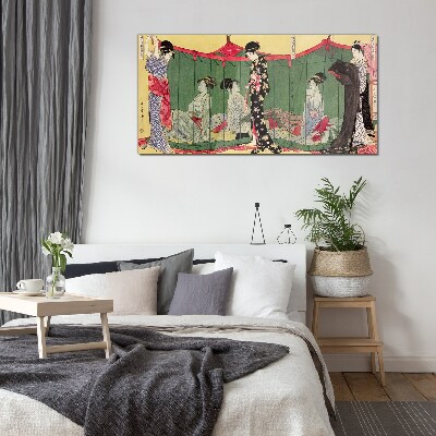 A scene from Japanese everyday life Glass Wall Art