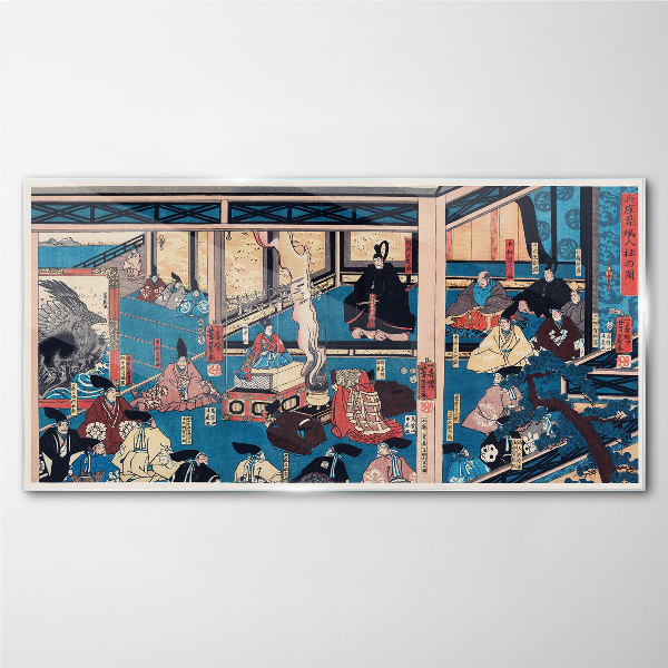 A Scene from Japanese Life Glass Wall Art
