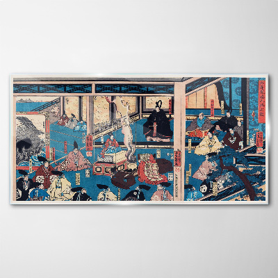 A Scene from Japanese Life Glass Wall Art