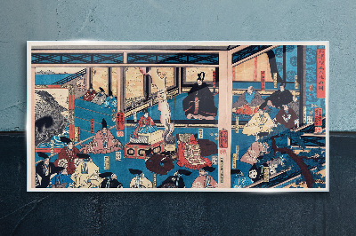 A Scene from Japanese Life Glass Wall Art
