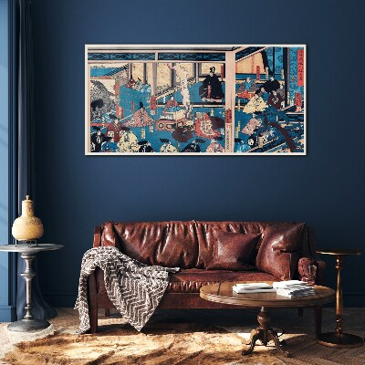 A Scene from Japanese Life Glass Wall Art