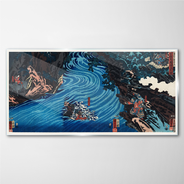 A wave on the river Glass Wall Art