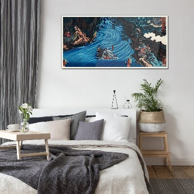 A wave on the river Glass Wall Art