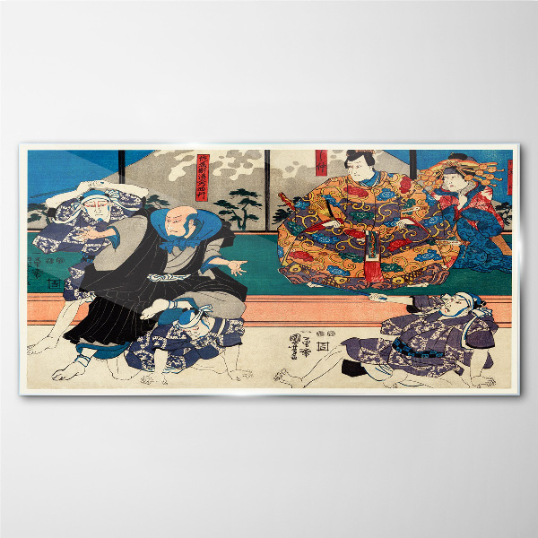 Traditional Japanese stage Glass Wall Art