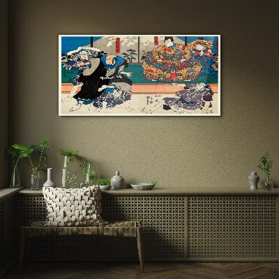 Traditional Japanese stage Glass Wall Art