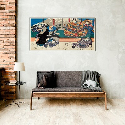 Traditional Japanese stage Glass Wall Art