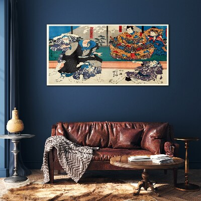 Traditional Japanese stage Glass Wall Art