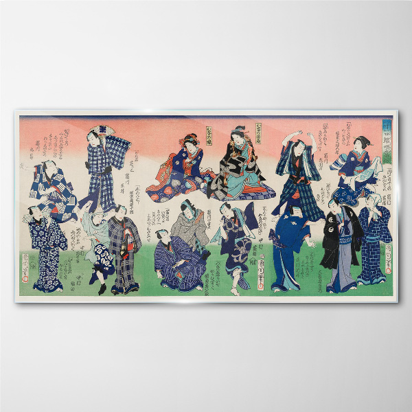 Traditional Japanese dances Glass Wall Art