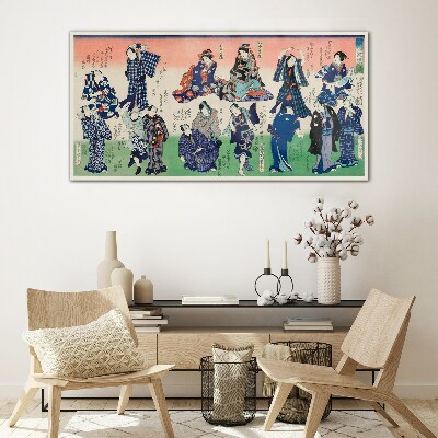 Traditional Japanese dances Glass Wall Art