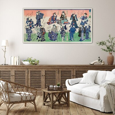 Traditional Japanese dances Glass Wall Art