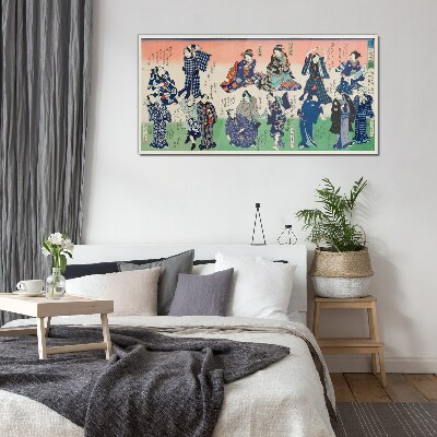 Traditional Japanese dances Glass Wall Art