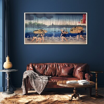 Traditional Japanese Landscape Glass Wall Art