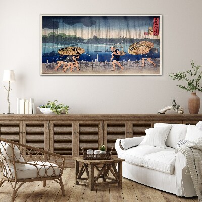 Traditional Japanese Landscape Glass Wall Art