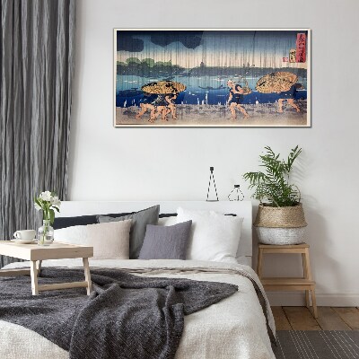 Traditional Japanese Landscape Glass Wall Art