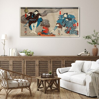 Traditional style bonfire scene Glass Wall Art