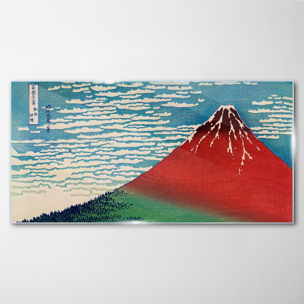 Mount Fuji in the clouds Glass Wall Art