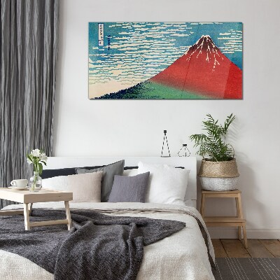 Mount Fuji in the clouds Glass Wall Art