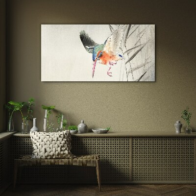 The joyful flight of the kingfisher Glass Wall Art