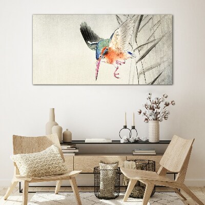 The joyful flight of the kingfisher Glass Wall Art