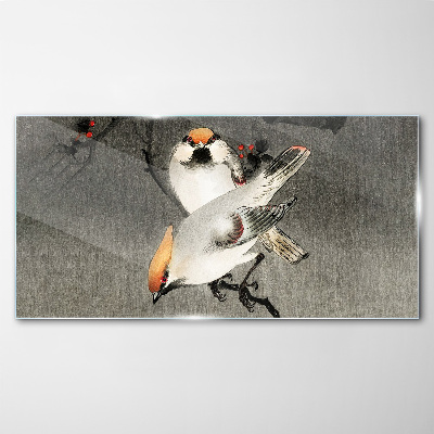Birds on a branch Glass Wall Art