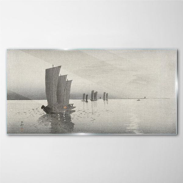 A peaceful journey on the waters Glass Wall Art