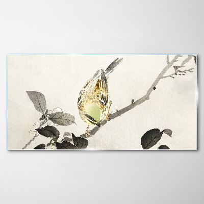 Animal bird branch Glass Wall Art