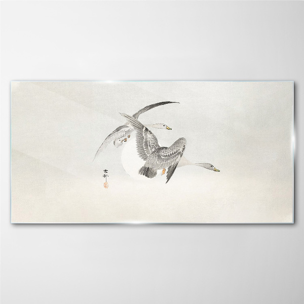 Flight of the Wild Geese Glass Wall Art
