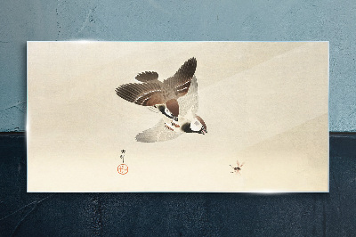 Winged meeting in silence Glass Wall Art