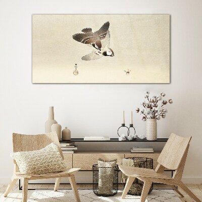 Winged meeting in silence Glass Wall Art