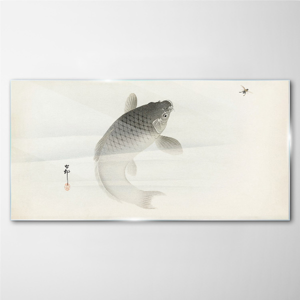 Koi in still water Glass Wall Art