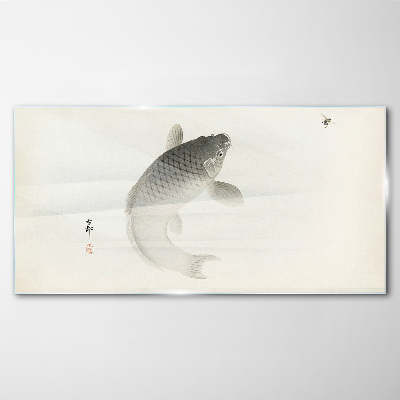 Koi in still water Glass Wall Art