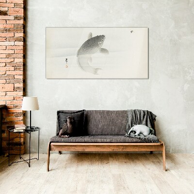 Koi in still water Glass Wall Art