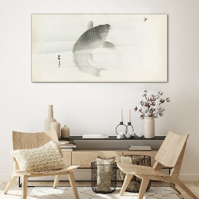 Koi in still water Glass Wall Art
