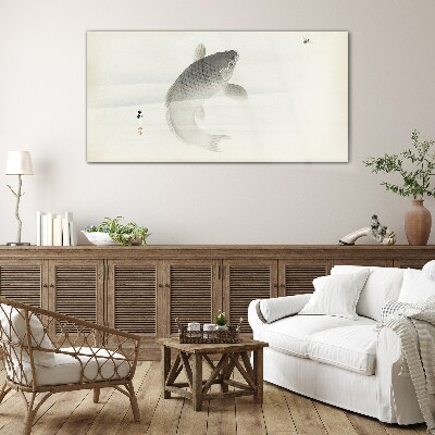 Koi in still water Glass Wall Art