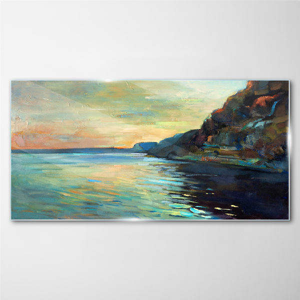 A peaceful seaside landscape Glass Print