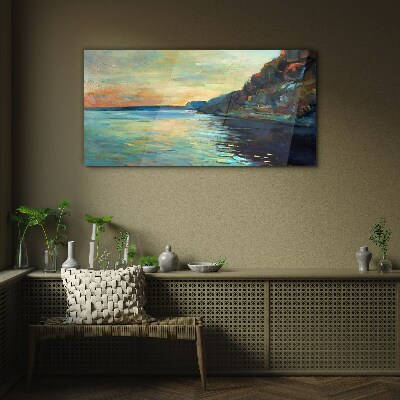 A peaceful seaside landscape Glass Print