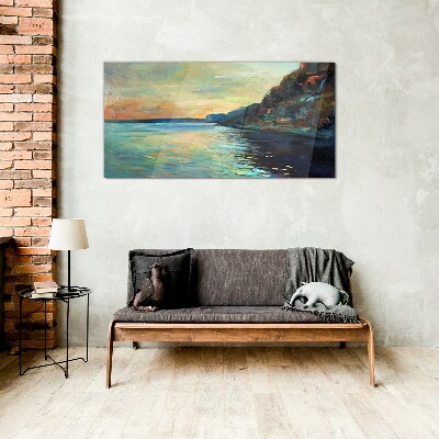 A peaceful seaside landscape Glass Print