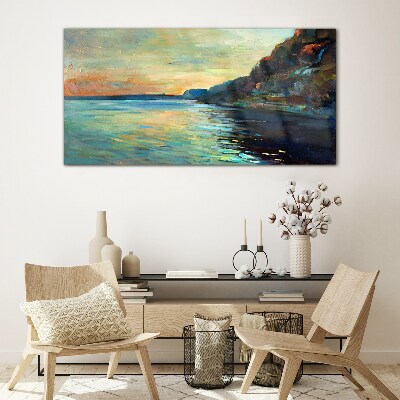 A peaceful seaside landscape Glass Print