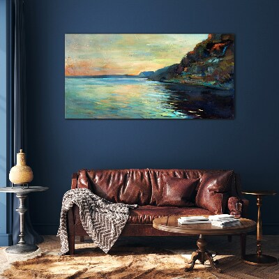 A peaceful seaside landscape Glass Print