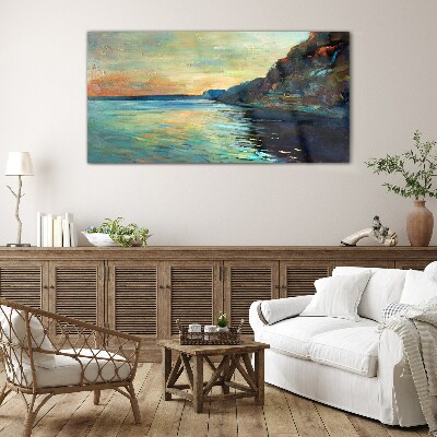A peaceful seaside landscape Glass Print