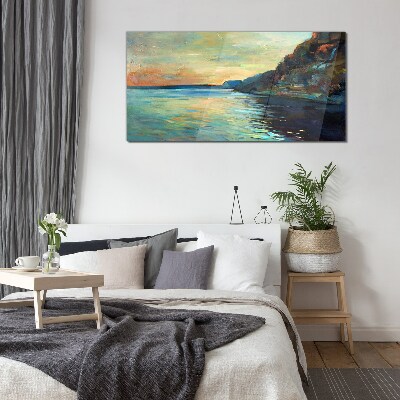 A peaceful seaside landscape Glass Print
