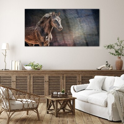 Abstraction animal horse Glass Wall Art