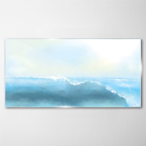 Abstract sea waves Glass Wall Art